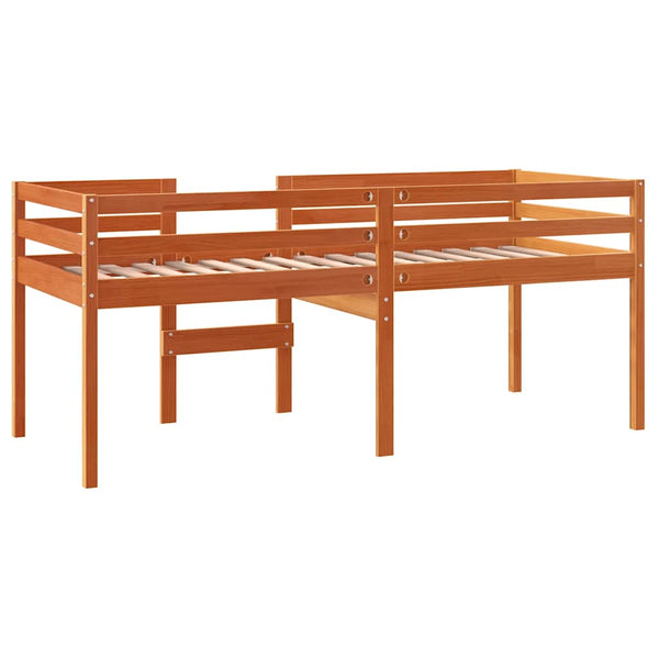 Hochbett Kiefer 75x190 cm Wachsbraun