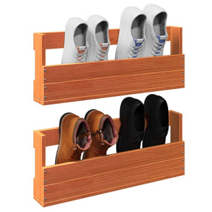 Wand Schuhregal Holz, 2er Set