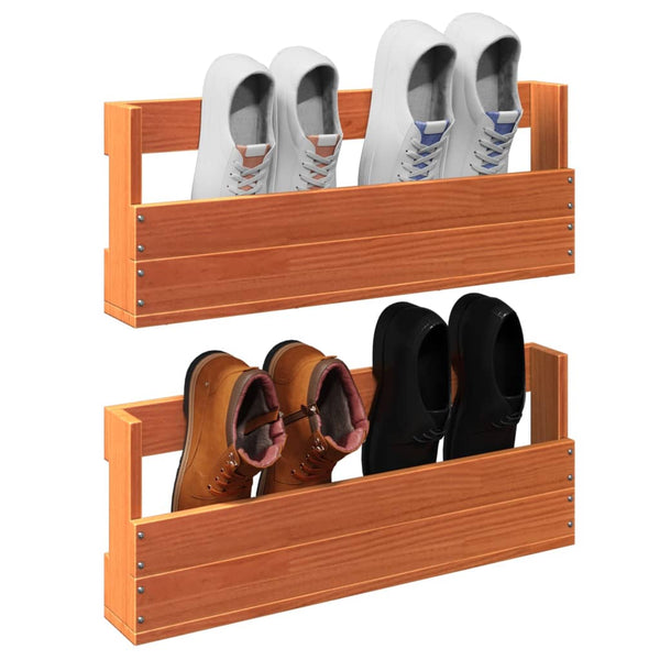 Wand Schuhregal Holz, 2er Set