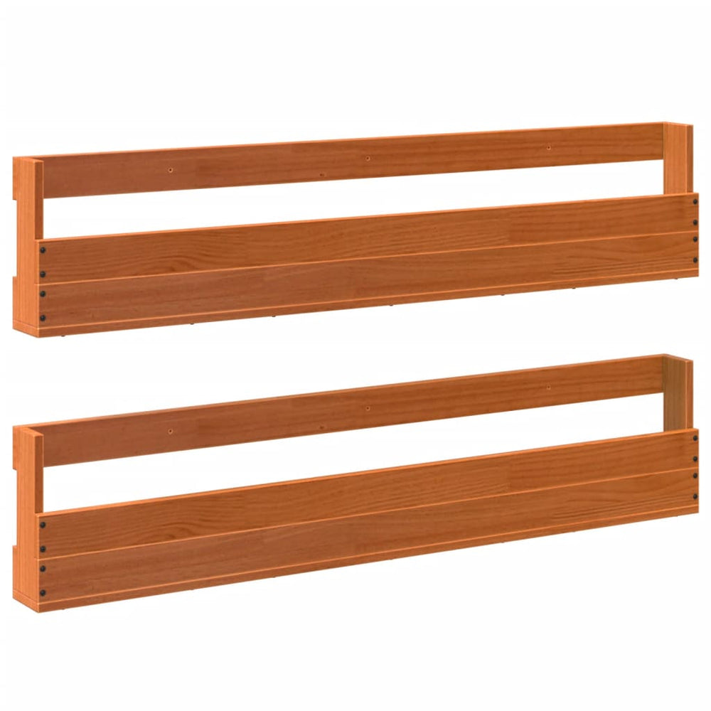 Wand Schuhregale Massivholz, 2er Set