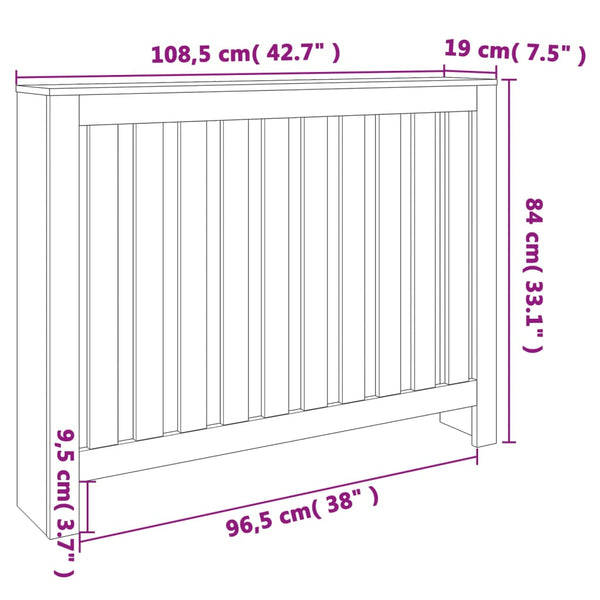 Heizkörperverkleidung Wachsbraun Massivholz 108,5cm