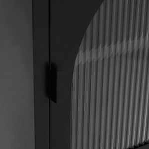 Nachttische 2er Set Schwarz Glas Stahl