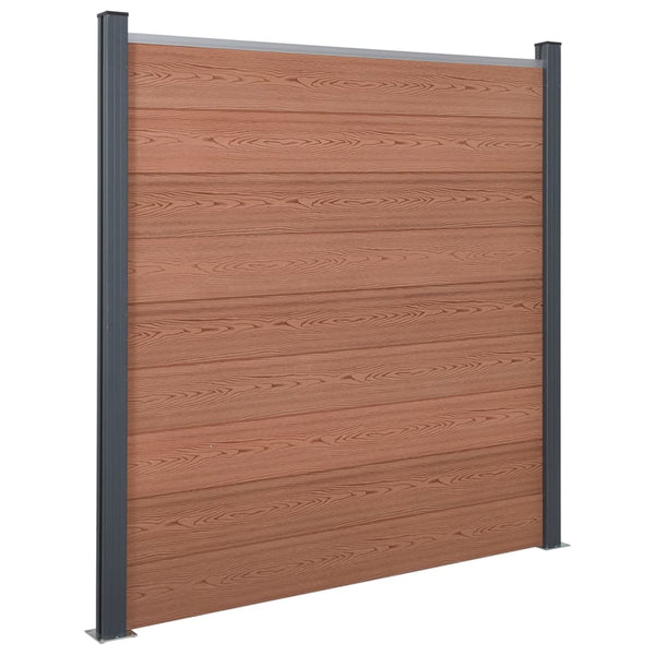 WPC Zaunelement Set Braun 180x186 cm