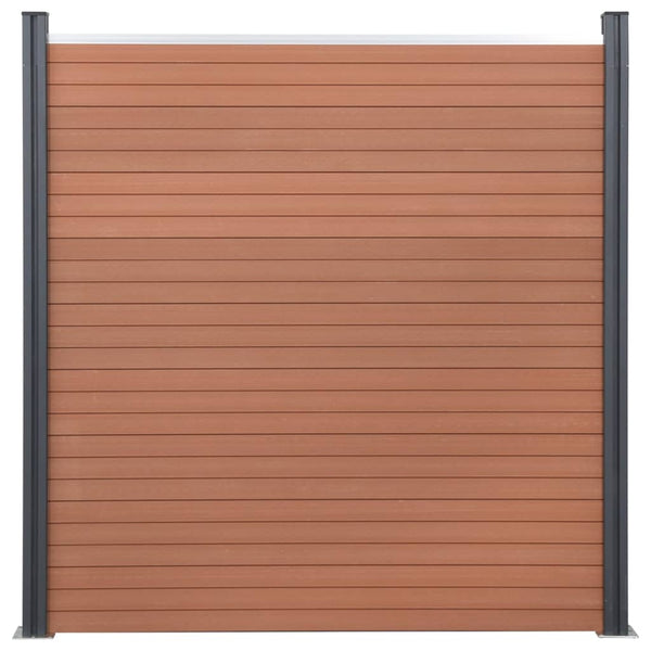 WPC Zaunelement Set Braun 180x186 cm
