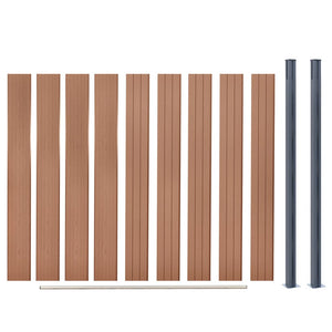 WPC Zaunelement Set Braun 180x186 cm