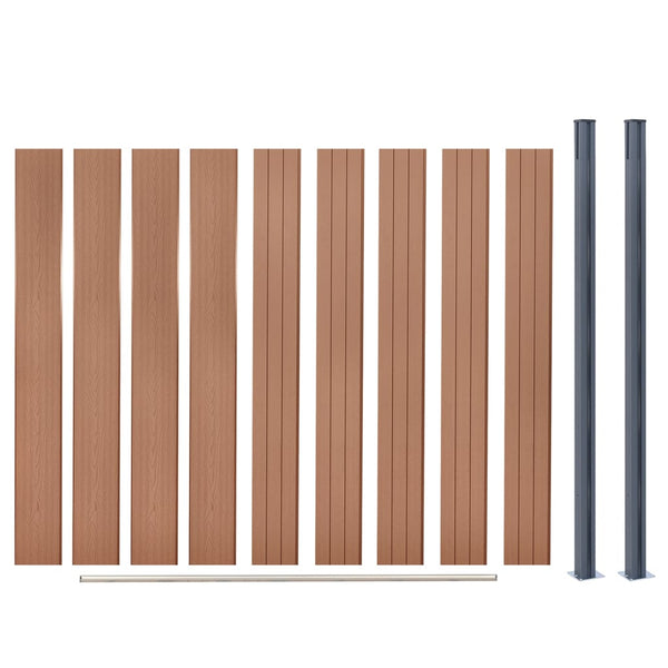 WPC Zaunelement Set Braun 180x186 cm