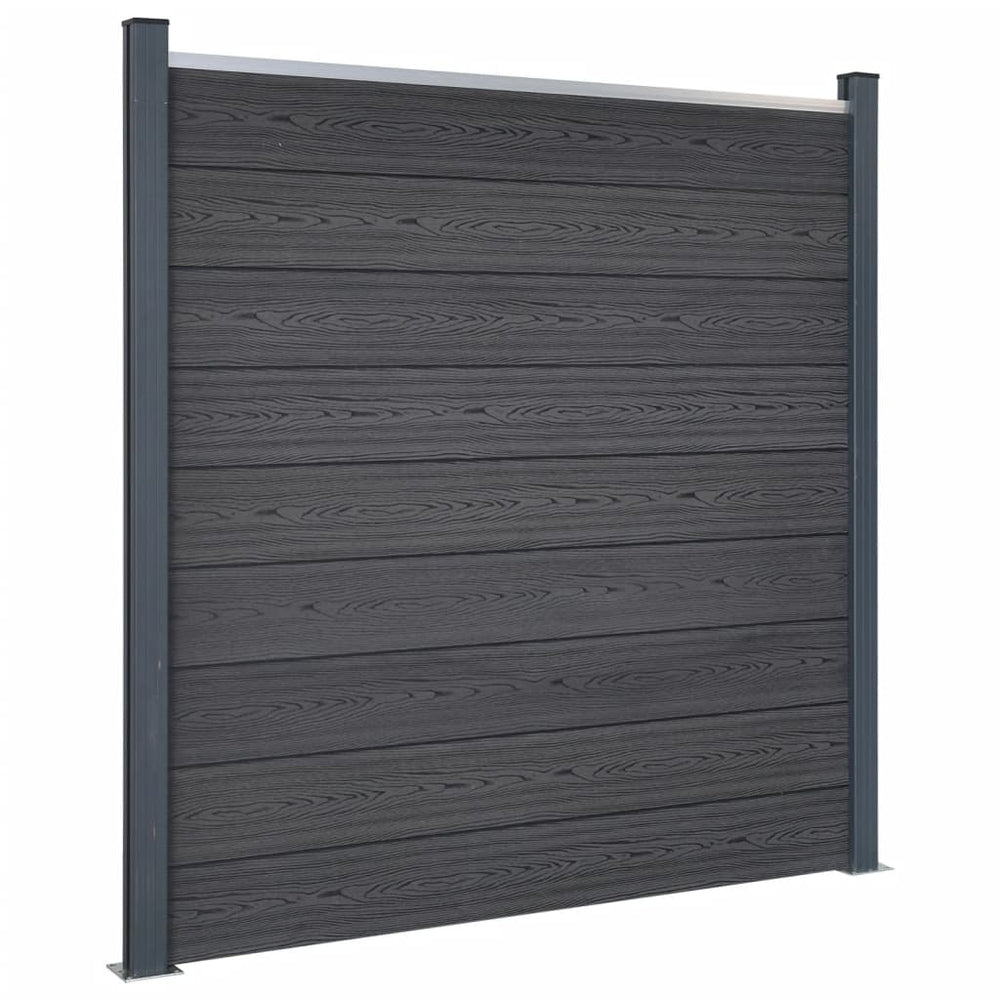 WPC Zaunelement Set Grau 180x186 cm