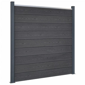 WPC Zaunelement Set Grau 180x186 cm