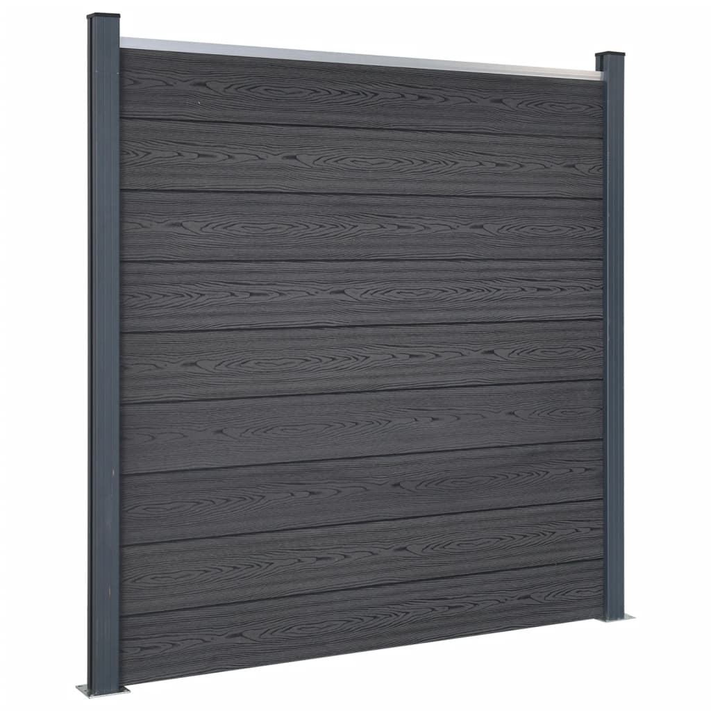 WPC Zaunelement Set Grau 180x186 cm