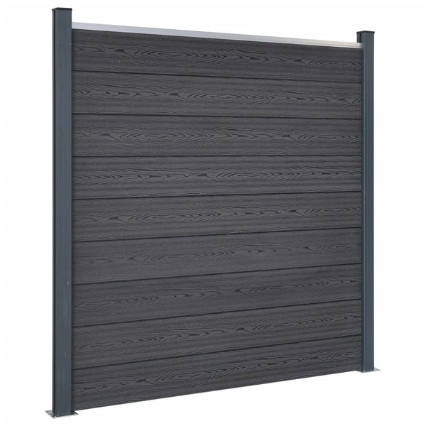 WPC Zaunelement Set Grau 180x186 cm