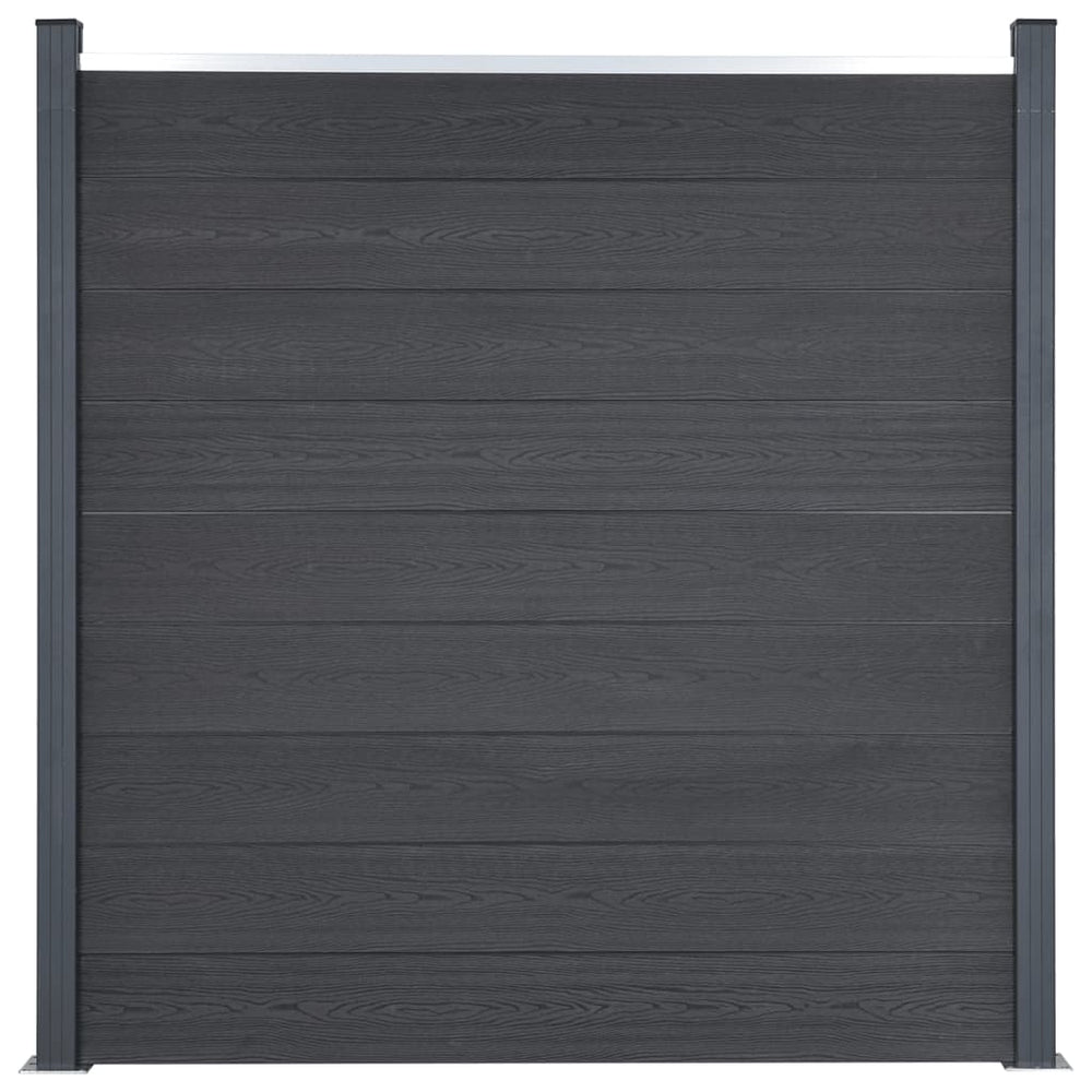 WPC Zaunelement Set Grau 180x186 cm