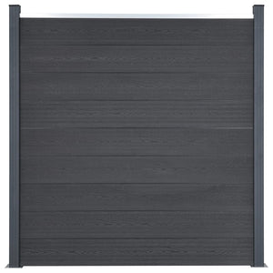 WPC Zaunelement Set Grau 180x186 cm