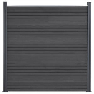 WPC Zaunelement Set Grau 180x186 cm