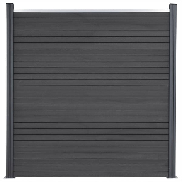 WPC Zaunelement Set Grau 180x186 cm
