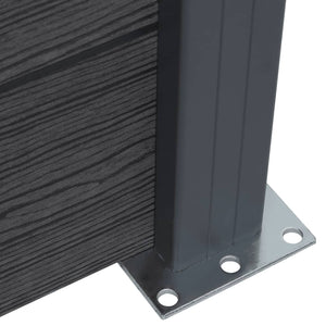 WPC Zaunelement Set Grau 180x186 cm