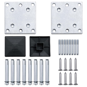 WPC Zaunelement Set Grau 180x186 cm