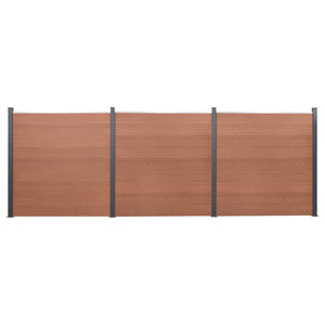 WPC Zaunelement-Set Braun 526x186 cm