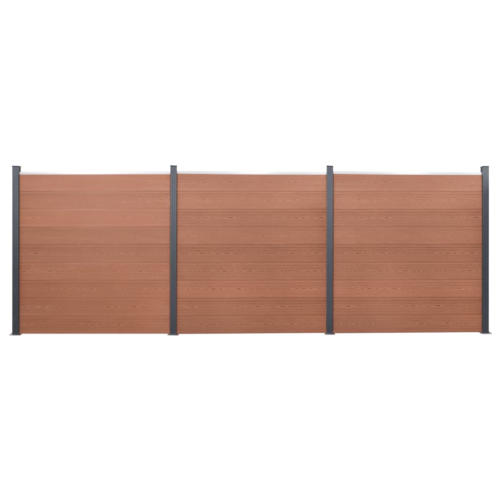 WPC Zaunelement-Set Braun 526x186 cm