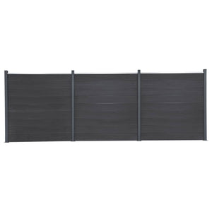 WPC Zaunelement Set Grau 526x186 cm