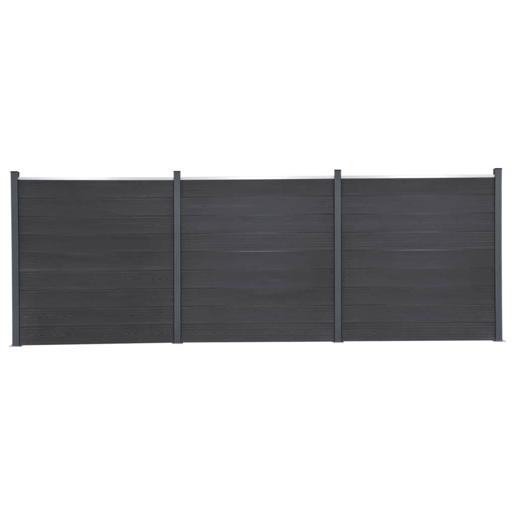 WPC Zaunelement Set Grau 526x186 cm