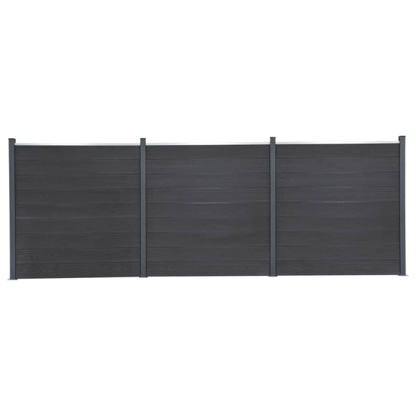 WPC Zaunelement Set Grau 526x186 cm