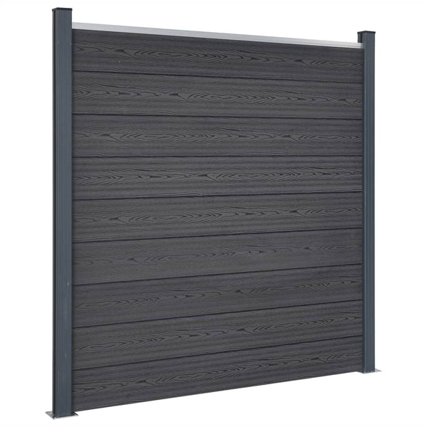WPC Zaunelement Set Grau 526x186 cm