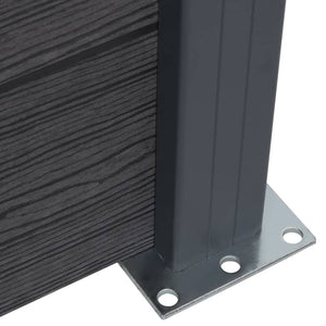 WPC Zaunelement Set Grau 526x186 cm