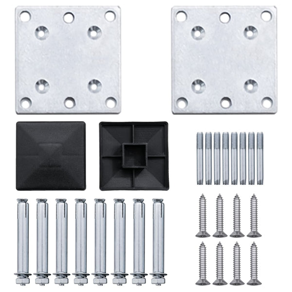 WPC Zaunelement Set Grau 526x186 cm