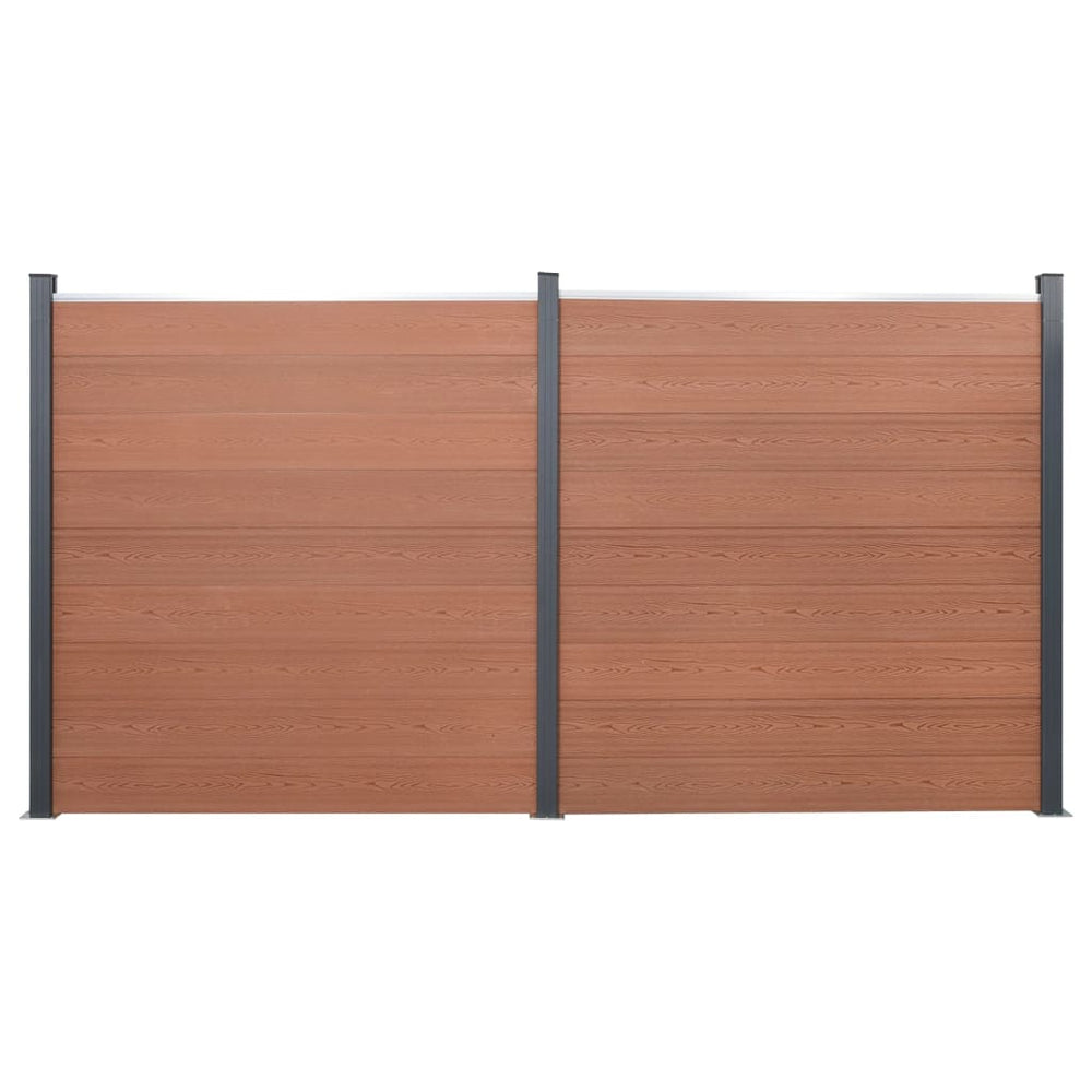 WPC Zaunelement Set Braun 353x186 cm