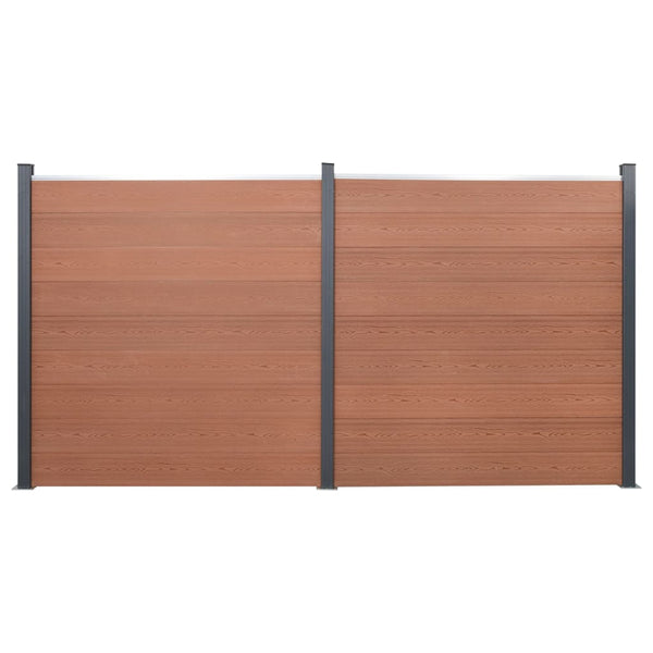 WPC Zaunelement Set Braun 353x186 cm