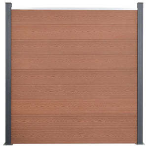 WPC Zaunelement Set Braun 353x186 cm