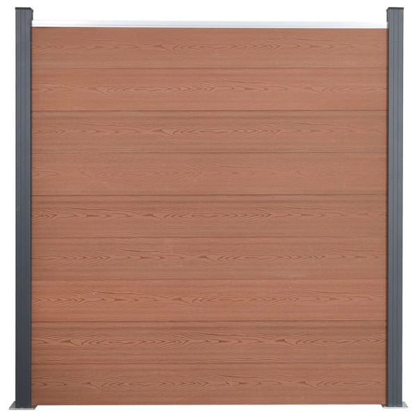 WPC Zaunelement Set Braun 353x186 cm