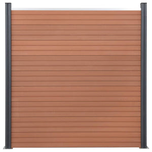 WPC Zaunelement Set Braun 353x186 cm