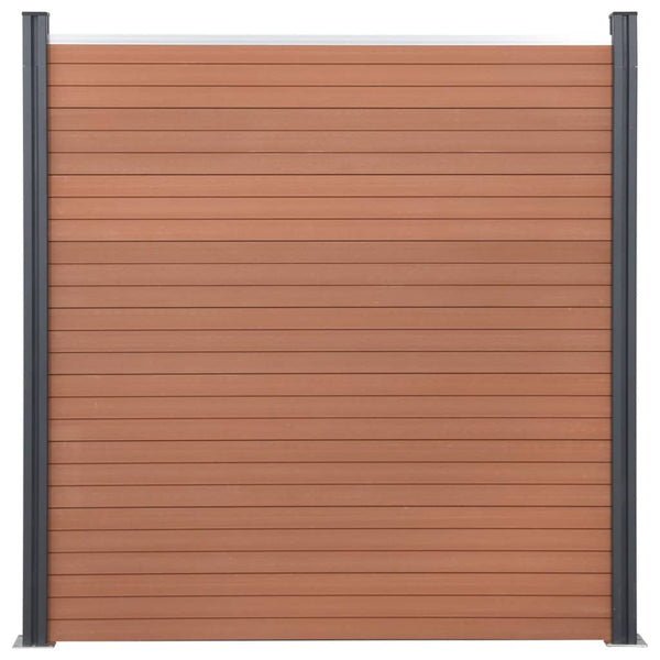 WPC Zaunelement Set Braun 353x186 cm