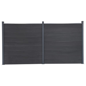 WPC Zaunelement Set Grau 353x186 cm