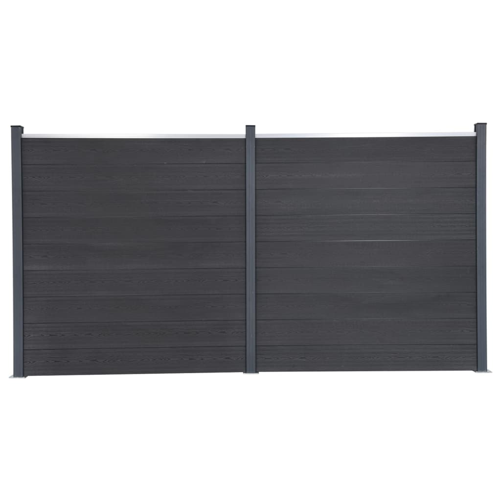 WPC Zaunelement Set Grau 353x186 cm