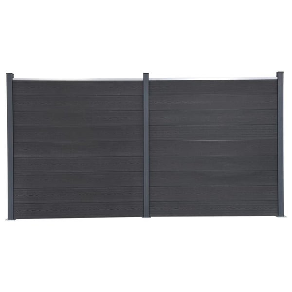WPC Zaunelement Set Grau 353x186 cm