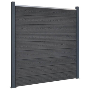 WPC Zaunelement Set Grau 353x186 cm