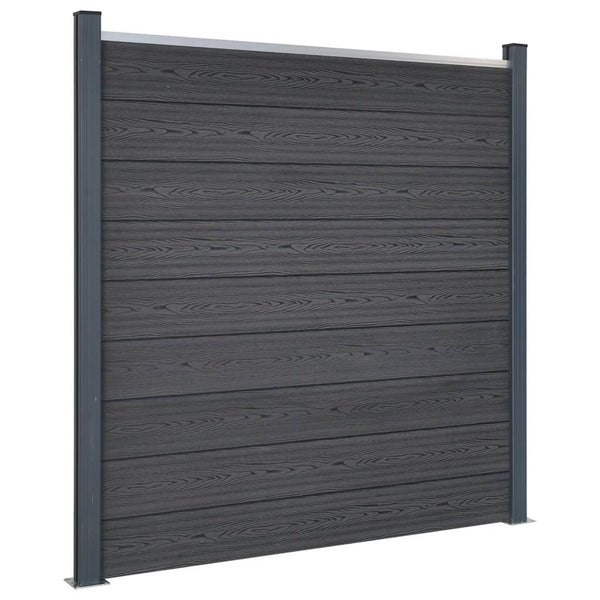 WPC Zaunelement Set Grau 353x186 cm