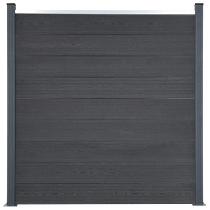 WPC Zaunelement Set Grau 353x186 cm