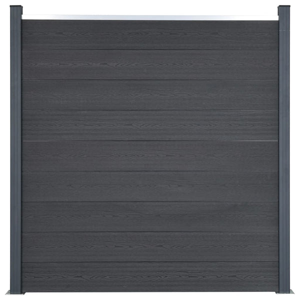 WPC Zaunelement Set Grau 353x186 cm