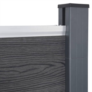 WPC Zaunelement Set Grau 353x186 cm