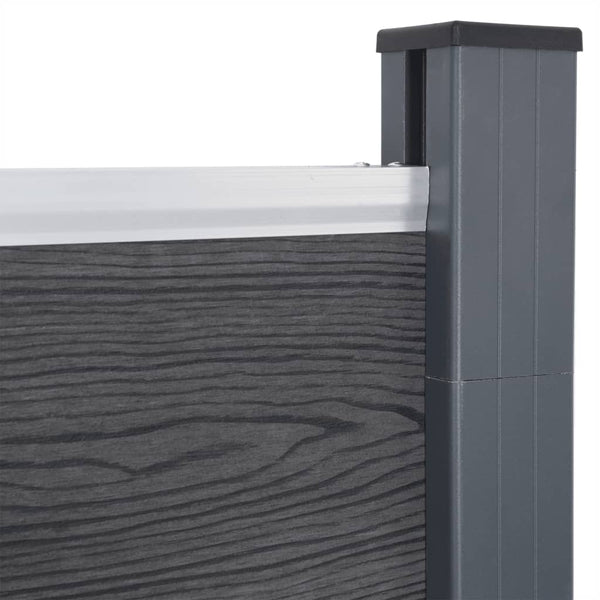 WPC Zaunelement Set Grau 353x186 cm