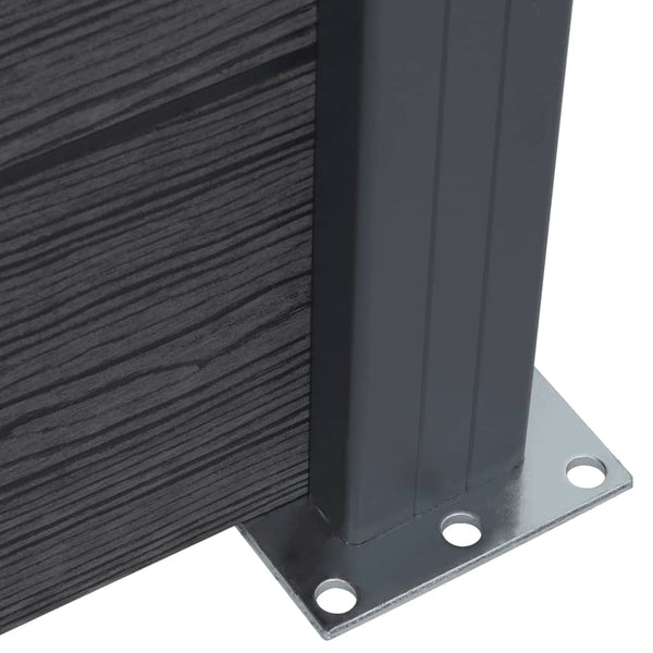 WPC Zaunelement Set Grau 353x186 cm