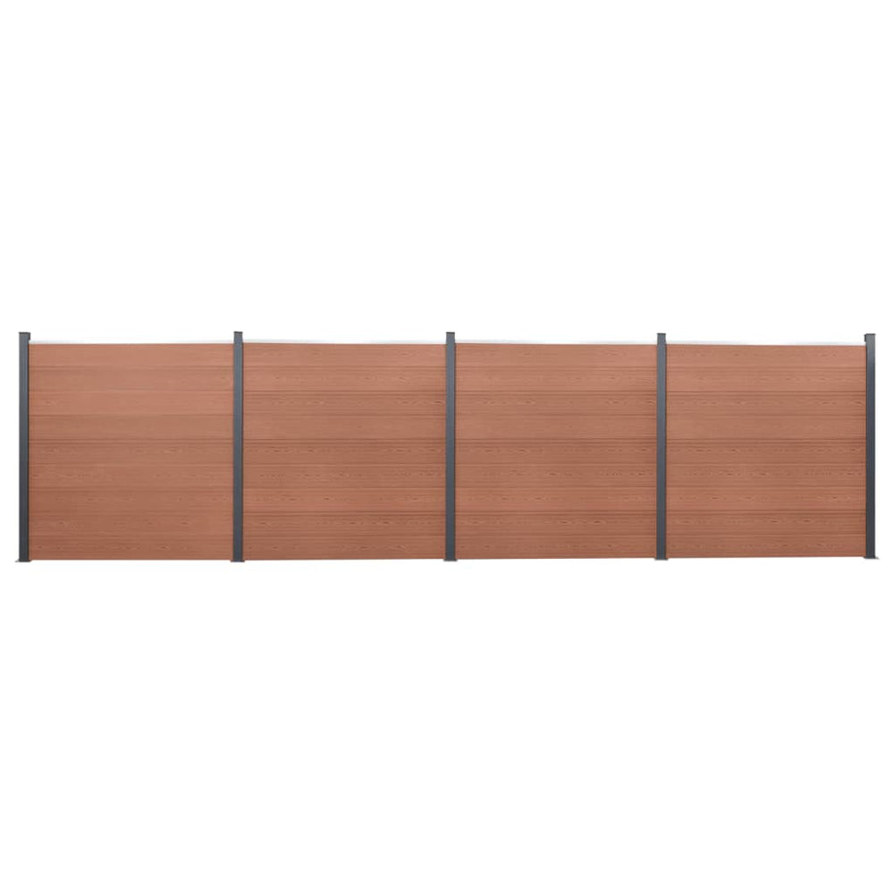 WPC Zaunelement-Set Braun 699x186 cm