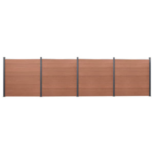WPC Zaunelement-Set Braun 699x186 cm