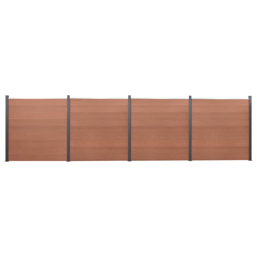 WPC Zaunelement-Set Braun 699x186 cm