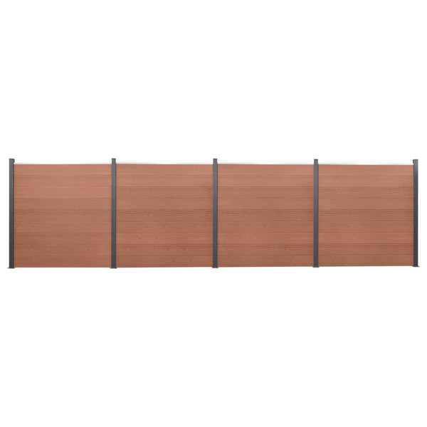 WPC Zaunelement-Set Braun 699x186 cm