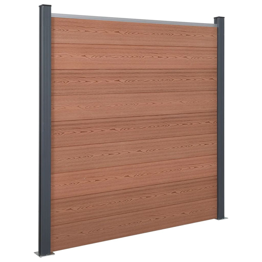 WPC Zaunelement-Set Braun 699x186 cm