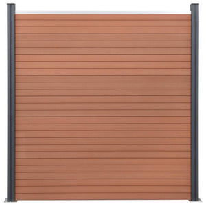 WPC Zaunelement-Set Braun 699x186 cm